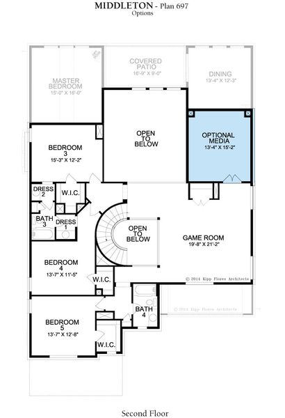 2D floor plan layout for the Middleton by Landon Homes in Lexington Frisco, Frisco, TX (Image 25).