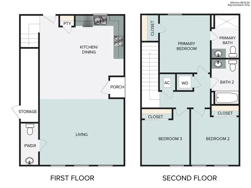 2D floor plan layout of this home in Harvest Ridge, Elgin, TX (Image 4).