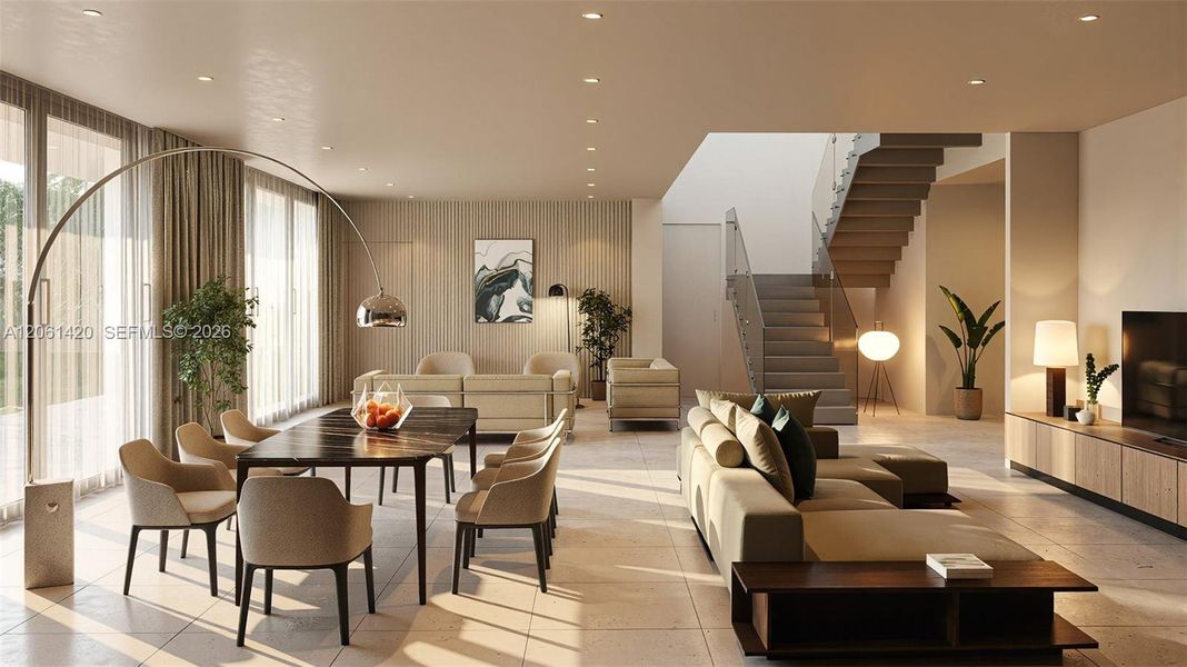Furnished interior view inside a new home in , Miami (Image 6).