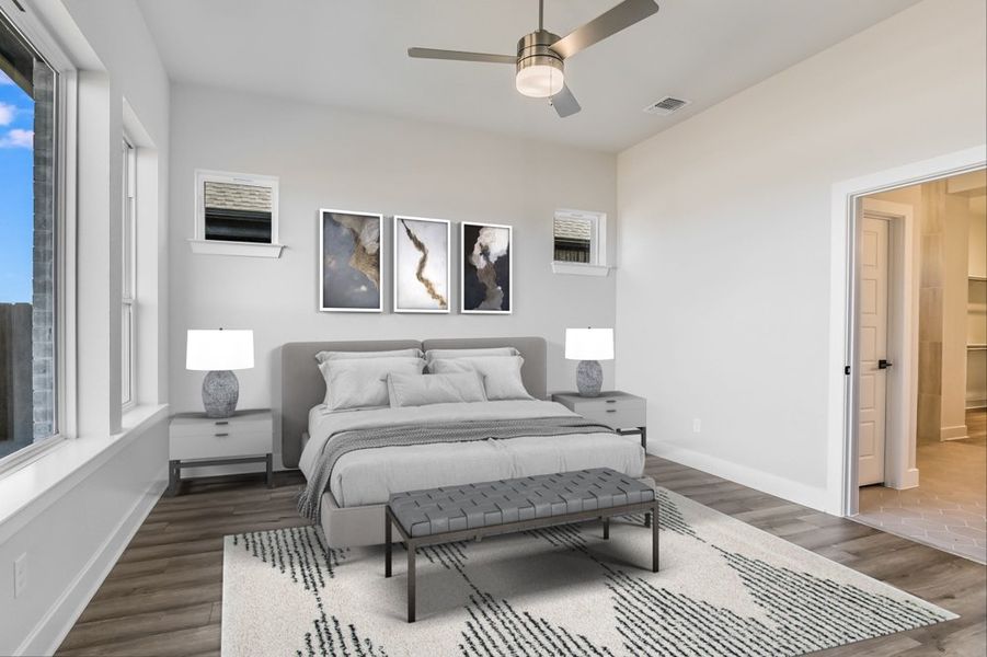 Representative furnished interior of a home built from the The Shiloh by David Weekley Homes in South Brook, Leander (Image 3).