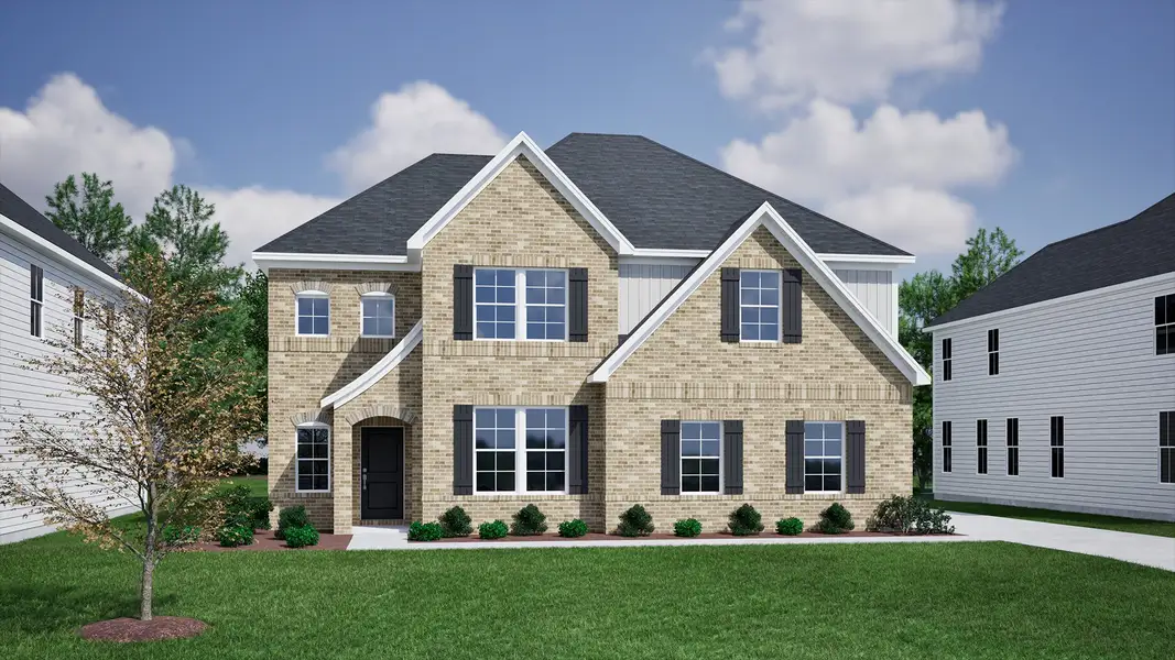 Representative exterior photo of a completed home built from the Warwick II - Vanguard Collection by Mungo Homes in Scotts Hill Village, Wilmington, NC (Image 27).