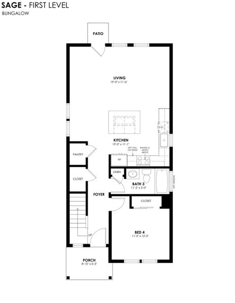 2D floor plan layout for the Sage by Hartford Homes in Bloom, Fort Collins, CO (Image 5).