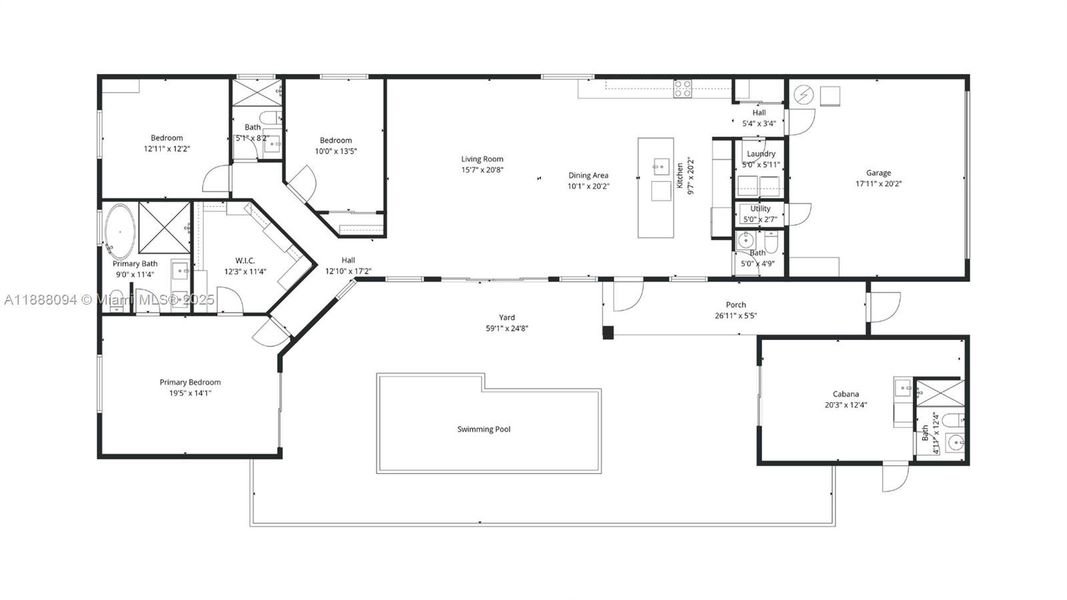 2D floor plan layout of this home in , Wilton Manors, FL (Image 3).