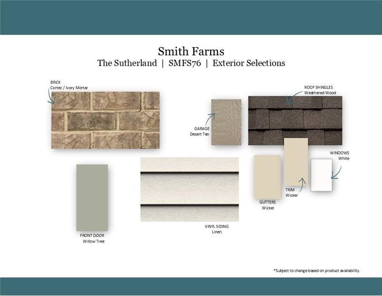 Sample of building materials used in homes in Smith Farms, Murfreesboro (Image 41).