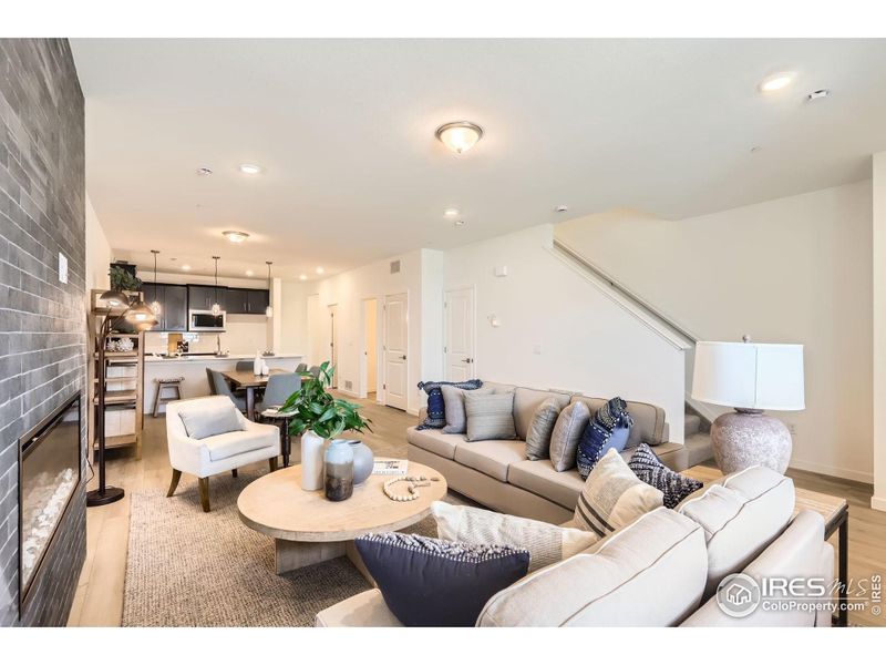 Open living, dining, Kitchen