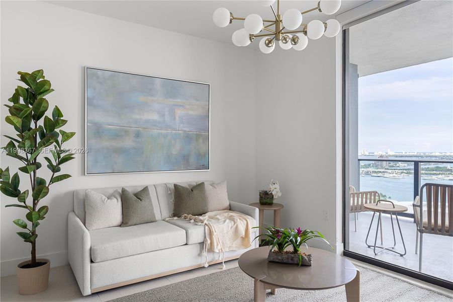 Furnished interior view inside a new home in , Miami (Image 7).