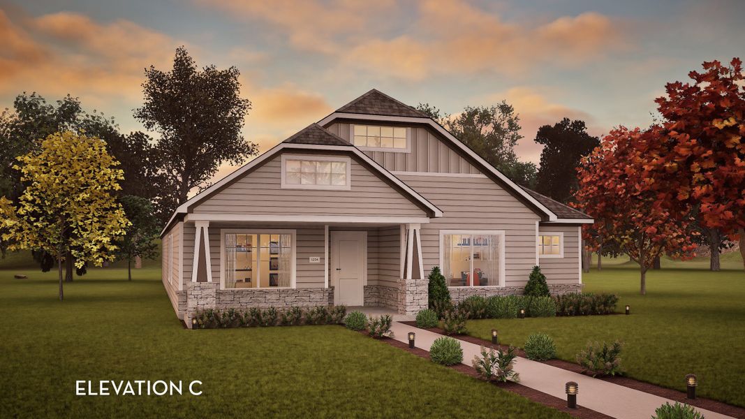 Representative exterior photo of a completed home built from the Crockett by CastleRock Communities in Paramount, Kyle, TX (Image 4).