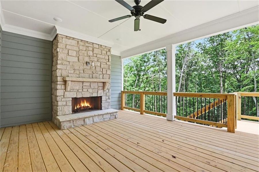 Exterior details and patio area of a home in , Clarkesville (Image 32).