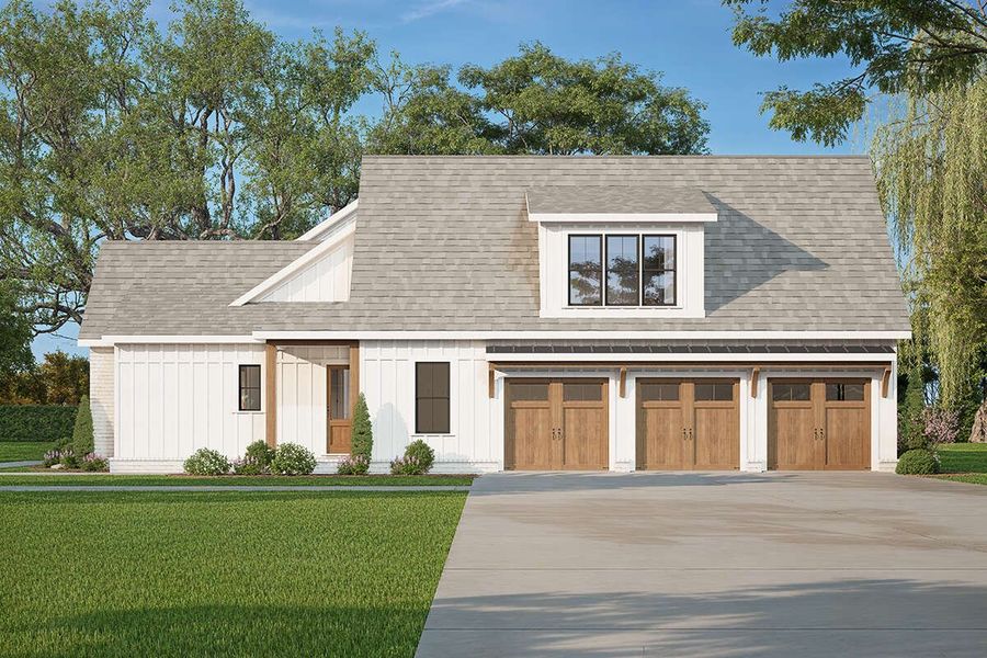 Representative exterior photo of a completed home built from the Montgomery by Zeal Home Builders in Sunrise Point, Weatherford, TX (Image 16). Representative exterior photo of a completed home built from the Montgomery by Zeal Home Builders in Sunrise Point, Weatherford, TX (Image 16).