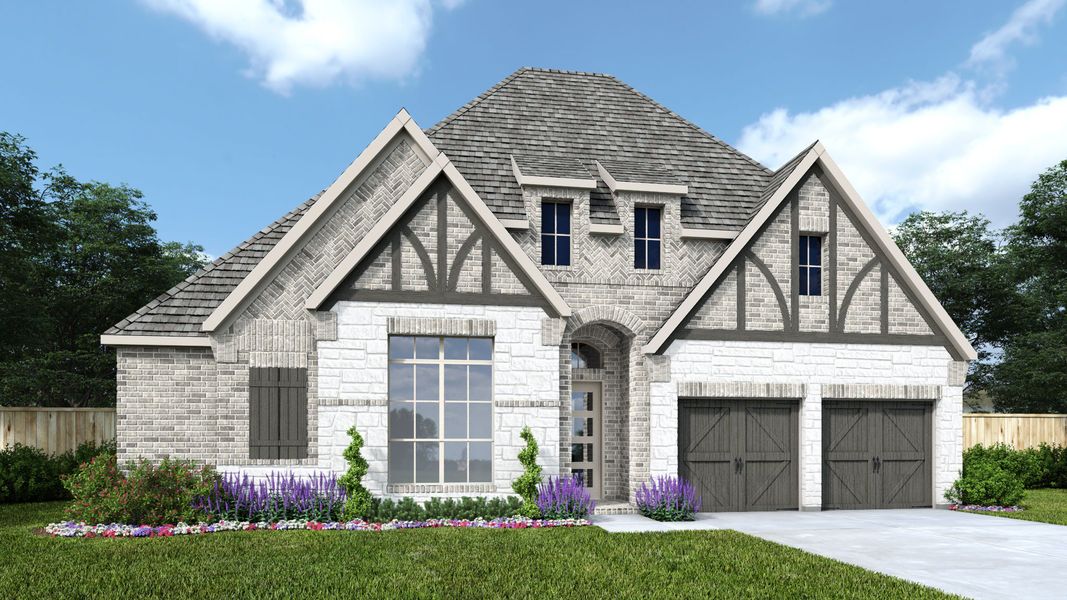 Front exterior of a new home in Fields 60', Frisco, TX, highlighting curb appeal (Image 32).