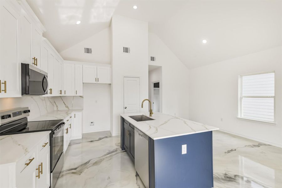 Furnished interior view inside a new home in Bridgeland, Cypress (Image 3).