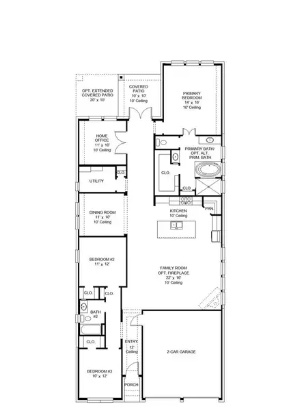 2D floor plan layout of this home in Crosswinds, Kyle, TX (Image 5).