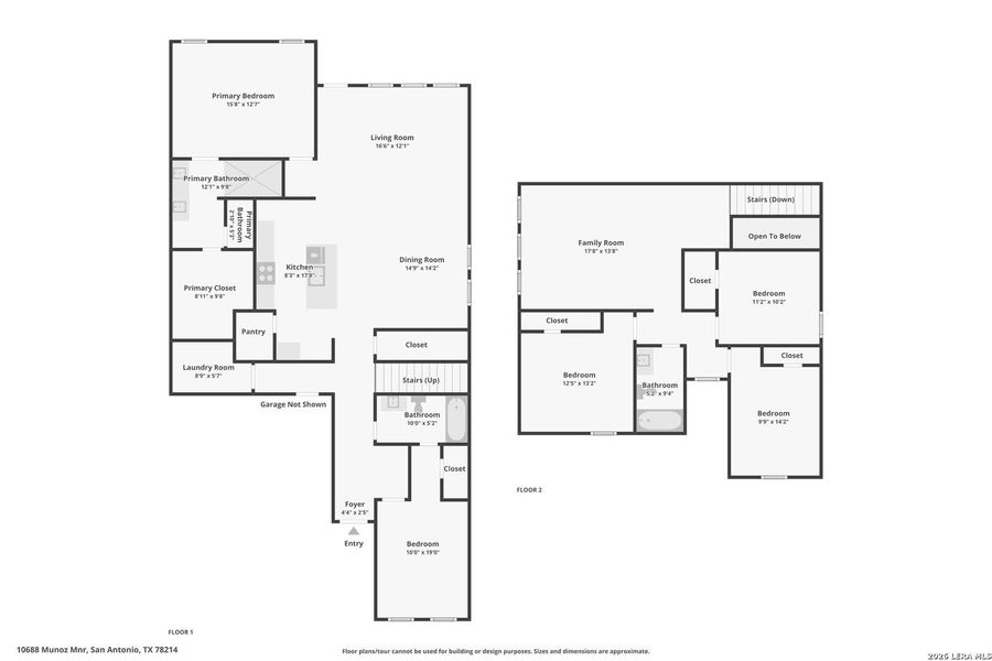 2D floor plan layout of this home in Espada, San Antonio, TX (Image 4).