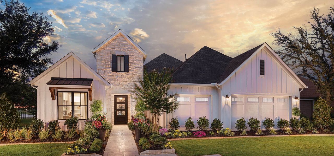 Representative exterior photo of a completed home built from the Magnolia by Robson Resort Communities in Robson Ranch Texas, Denton, TX (Image 6). Representative exterior photo of a completed home built from the Magnolia by Robson Resort Communities in Robson Ranch Texas, Denton, TX (Image 6).