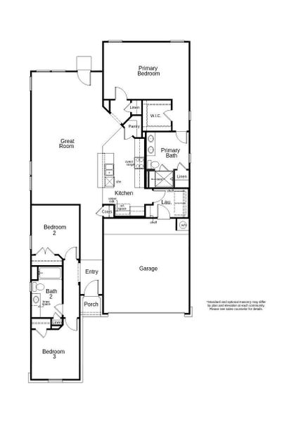 This floor plan features 3 bedrooms, 2 full baths, and over 1,600 square feet of living space. This floor plan features 3 bedrooms, 2 full baths, and over 1,600 square feet of living space.