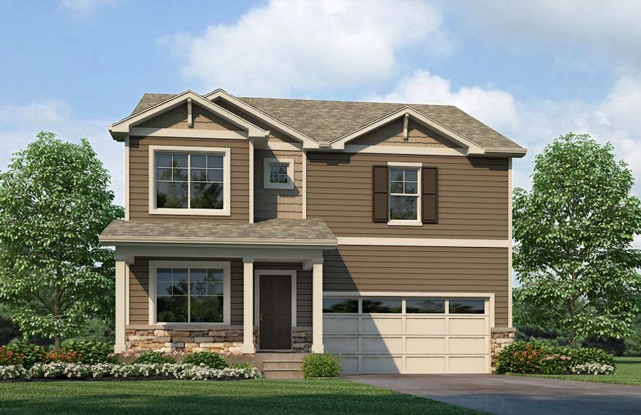 Representative exterior photo of a completed home built from the Holcombe by D.R. Horton in Vantage, Berthoud, CO (Image 2).