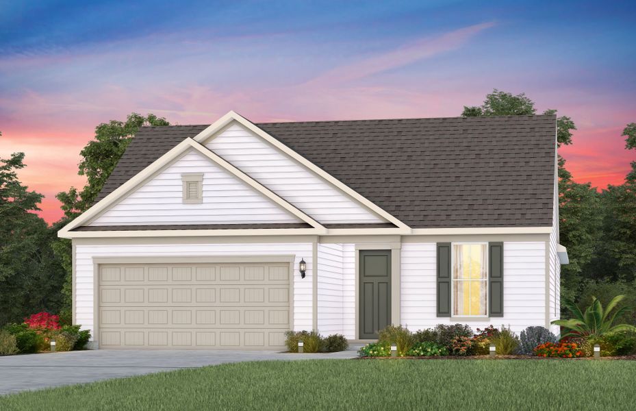 Front exterior of a new home in Del Webb North Myrtle Beach, North Myrtle Beach, SC, highlighting curb appeal (Image 1). Front exterior of a new home in Del Webb North Myrtle Beach, North Myrtle Beach, SC, highlighting curb appeal (Image 1).