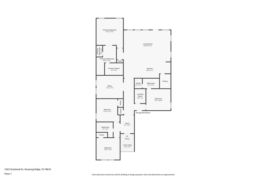 2D floor plan layout of this home in Schriber Ranch, Mustang Ridge, TX (Image 4). 2D floor plan layout of this home in Schriber Ranch, Mustang Ridge, TX (Image 4).