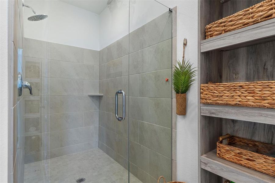 Bathroom with a stall shower Bathroom with a stall shower