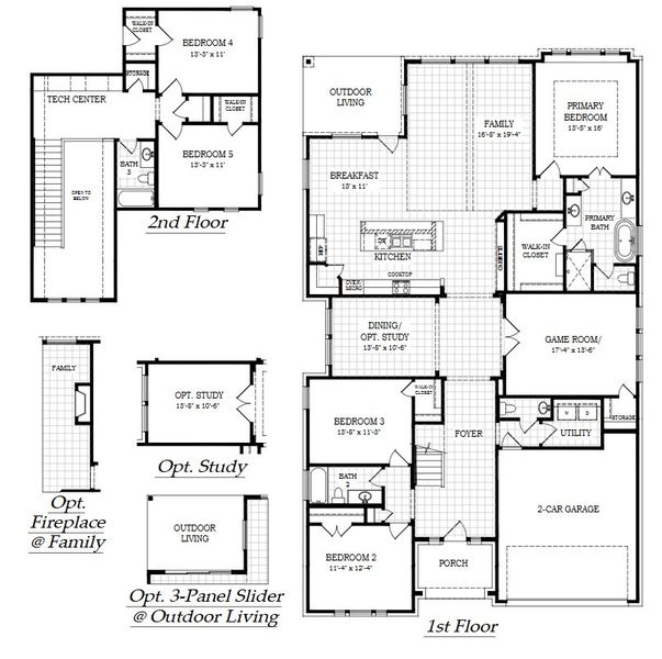 2D floor plan layout of this home in Sunfield, Buda, TX (Image 2). 2D floor plan layout of this home in Sunfield, Buda, TX (Image 2).