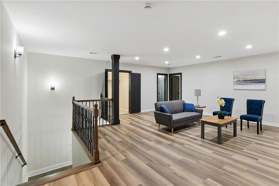 Living room with Luxury Vinyl Plank flooring