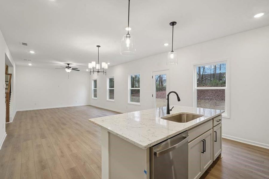 Furnished interior view inside a new home in Eastlyn Crossing, Flowery Branch (Image 10).