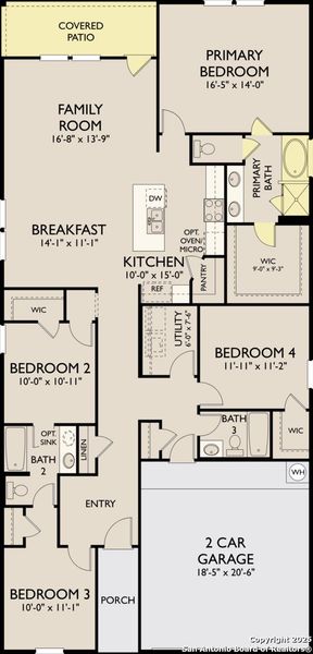 2D floor plan layout of this home in Enclave at Hennersby Hollow 50's, San Antonio, TX (Image 3).