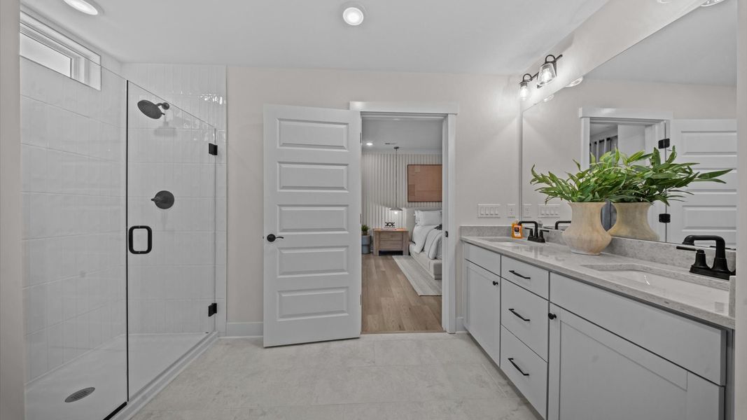 Representative furnished interior of a home built from the Harlow by DRB Homes in Bayberry, Raleigh (Image 50).