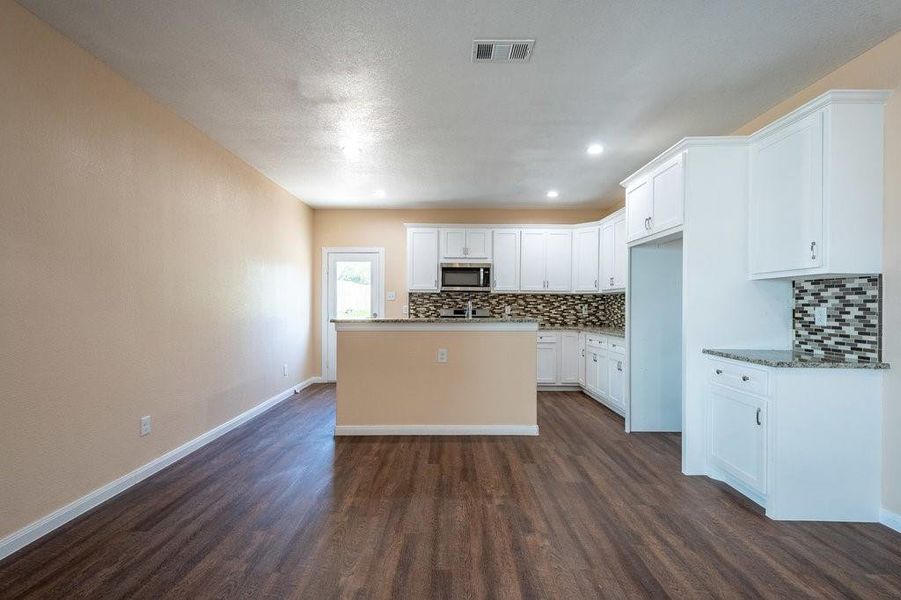 Room for table and bar stools.