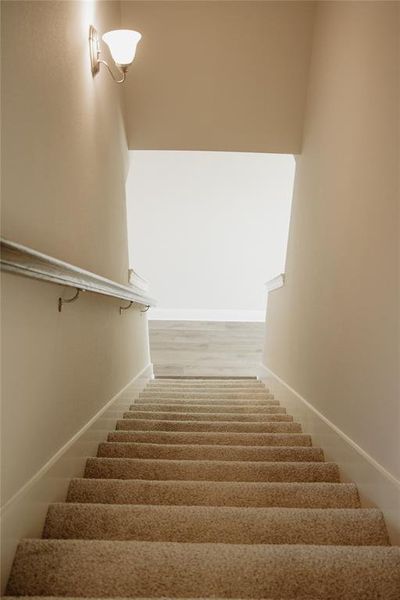 Staircase with wood-type flooring