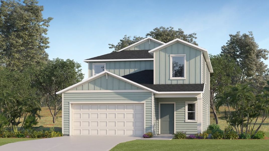 A farmhouse-inspired exterior