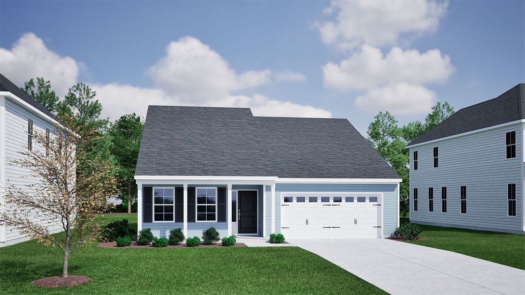 Representative exterior photo of a completed home built from the Bleckley - Genesis Value Collection by Mungo Homes in Garden Grove, Conway, SC (Image 6).