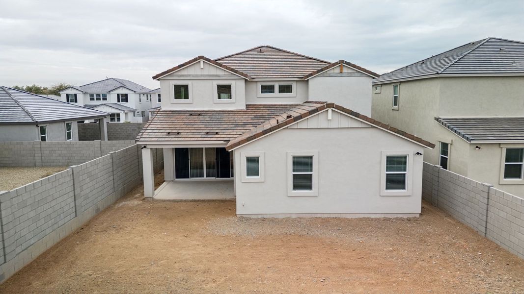 Representative exterior details of a home built from the Phoenician by D.R. Horton in The Ridge at Stone Butte, Phoenix (Image 3).