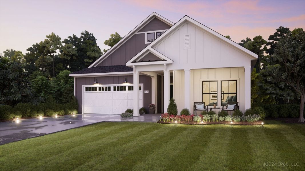Representative exterior photo of a completed home built from the Capri IV by Perfection Builders in The Courtyards at The Heritage, Andover, KS (Image 11).