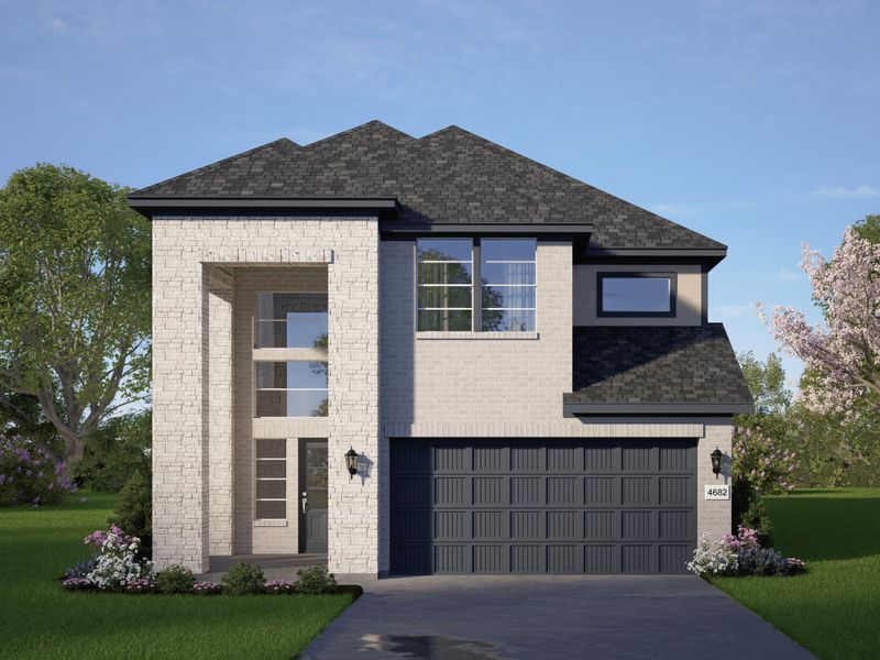 Representative exterior photo of a completed home built from the Dublin by Chesmar Homes in Legacy at Lake Dunlap, New Braunfels, TX (Image 4).