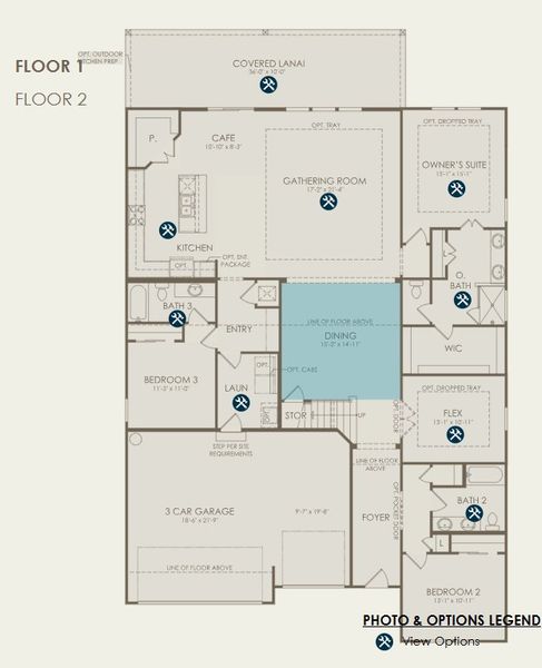 2D floor plan layout for the Merlot Grand by Pulte Homes in Westerly Park at Wildlight, Wildlight, FL (Image 4).