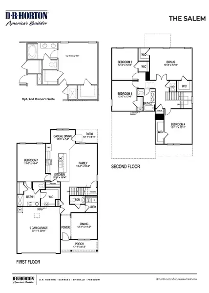 2D floor plan layout of this home in Pottsview, Smyrna, TN (Image 4).