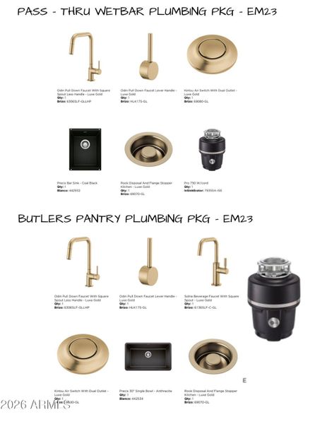EM23 Pass - Thru Wet Bar Plumbing Pkg