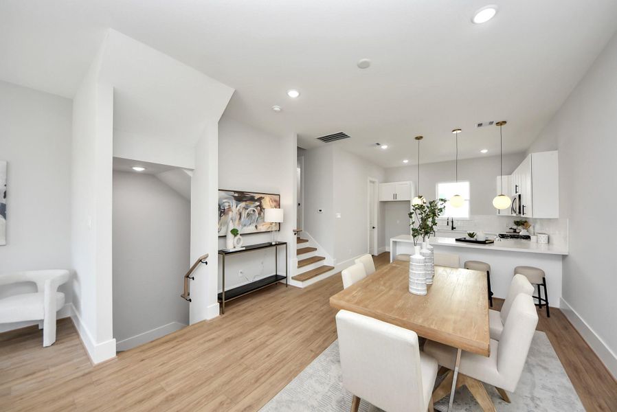 Furnished interior view inside a new home in Skyline Homes at Cavalcade, Houston (Image 18). Furnished interior view inside a new home in Skyline Homes at Cavalcade, Houston (Image 18).