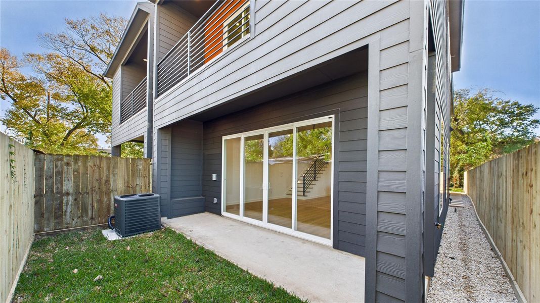 Backyard and patio for grilling