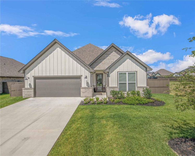 Front exterior of a new home in , Bryan, TX, highlighting curb appeal (Image 2). Front exterior of a new home in , Bryan, TX, highlighting curb appeal (Image 2).