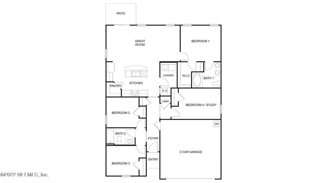 2D floor plan layout of this home in Willow Springs, Green Cove Springs, FL (Image 3).