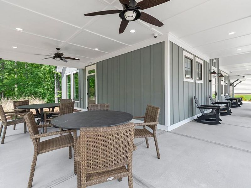 Exterior details and patio area of a home in Madeira, Acworth (Image 20).