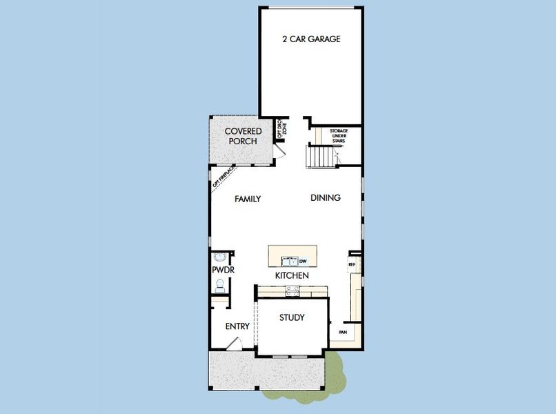 2D floor plan layout for the The Nicklaus by David Weekley Homes in Jubilee - Grove Row Collection, Hockley, TX (Image 3).
