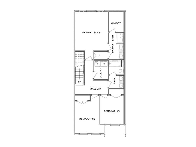2D floor plan layout for the Willow by Create Homes in Medlock Park, Austell, GA (Image 6).