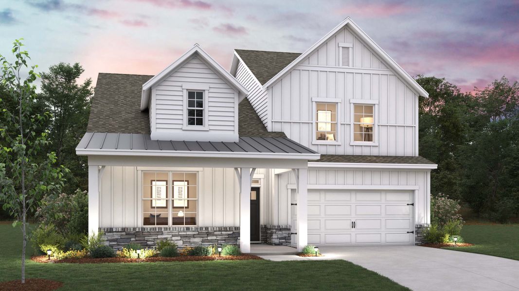 Representative exterior photo of a completed home built from the Ashley by D.R. Horton in Avalon of Gastonia, Gastonia, NC (Image 24).