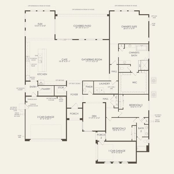 2D floor plan layout for the Harmony by Pulte Homes in Regent Hills - Enchantment Series, Buckeye, AZ (Image 3).