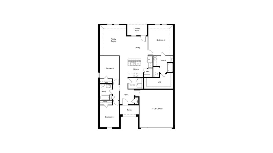2D floor plan layout for the Denton by D.R. Horton in The Hills at Reunion, Newark, TX (Image 4). 2D floor plan layout for the Denton by D.R. Horton in The Hills at Reunion, Newark, TX (Image 4).