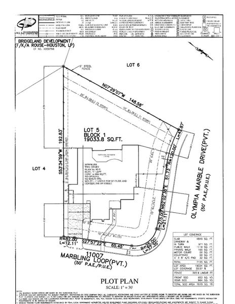 The total square footage of this lot is about 19,033.