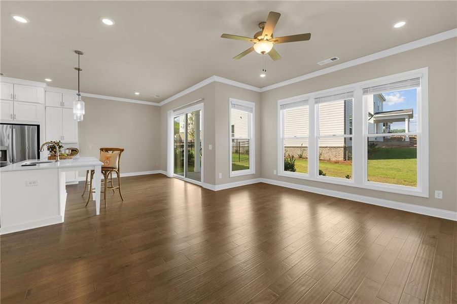 Spacious, unfurnished interior of a new home in Palisades Single Family, Cumming (Image 62). Spacious, unfurnished interior of a new home in Palisades Single Family, Cumming (Image 62).
